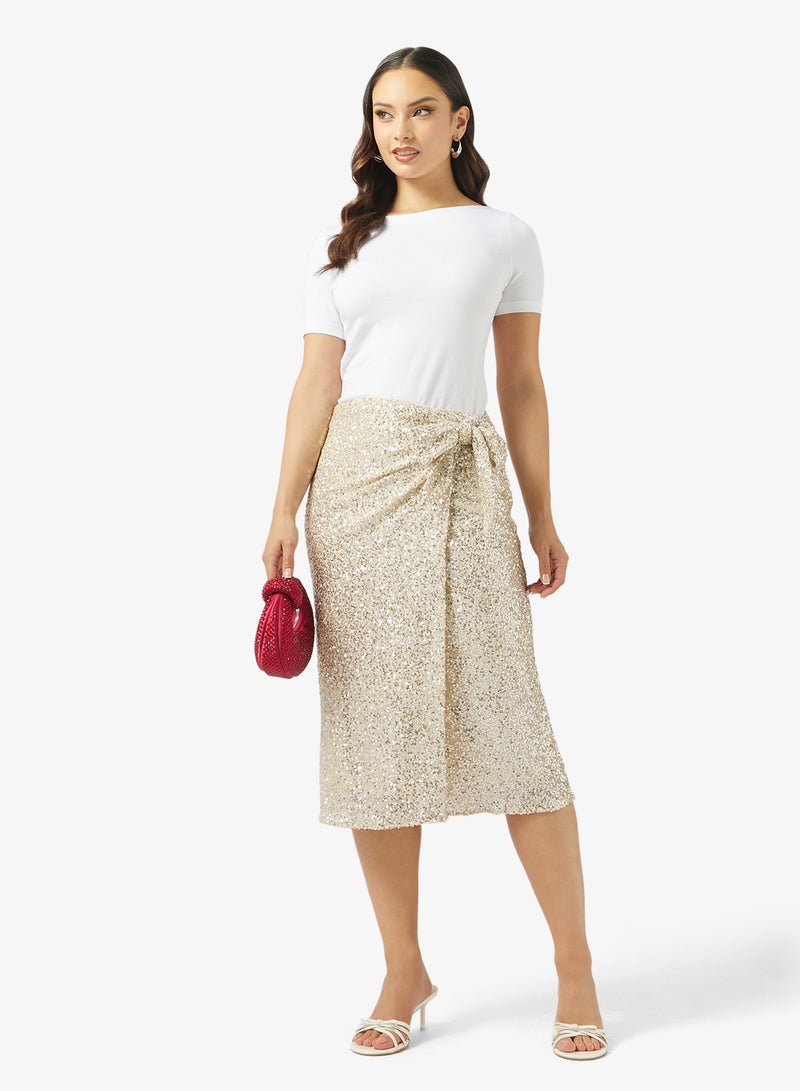 Ginger Sequin Wrap Around Skirt - Image 2